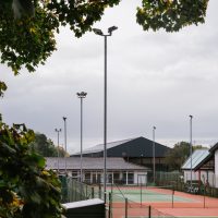 A picture showing the indoor and outdoor tennis courts
